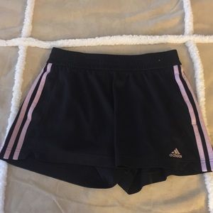 Adidas pink and black shorts